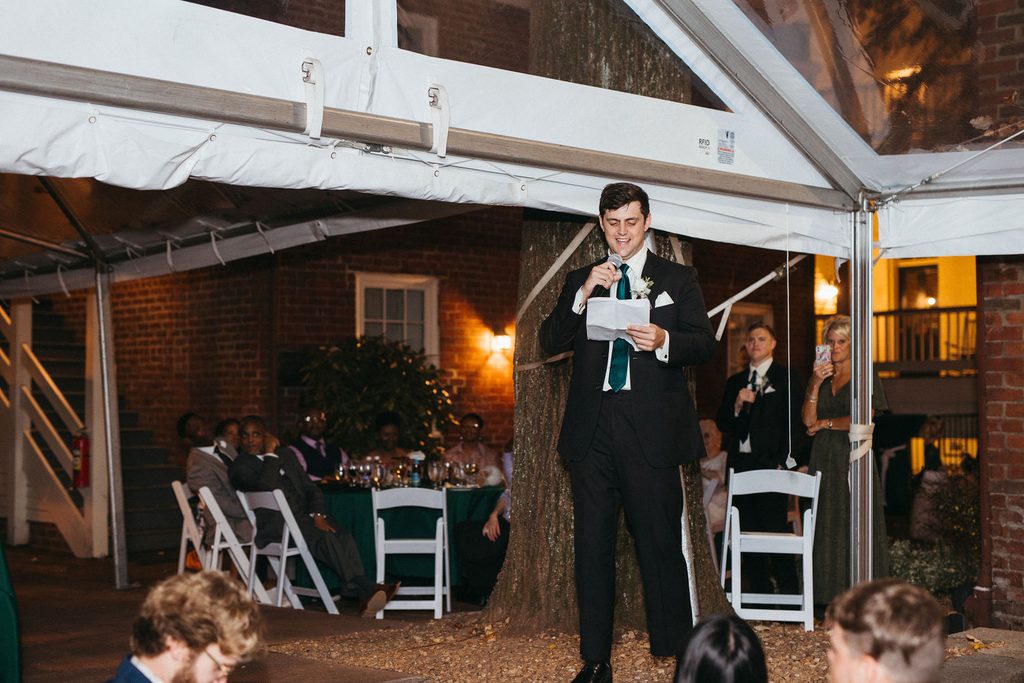 Toasts and laughter at Alissa and CJ's reception