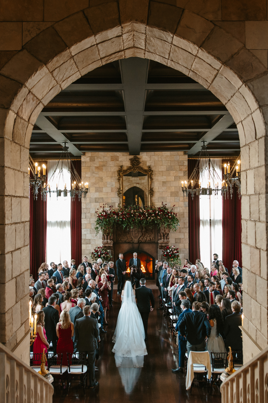 Bride and groom embracing in black and white