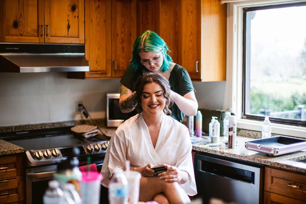 candid moment from Mel and Josh's wedding day