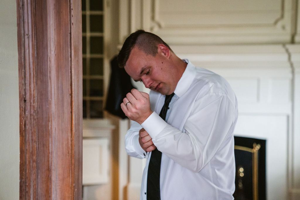 Mel and Josh during their wedding celebration
