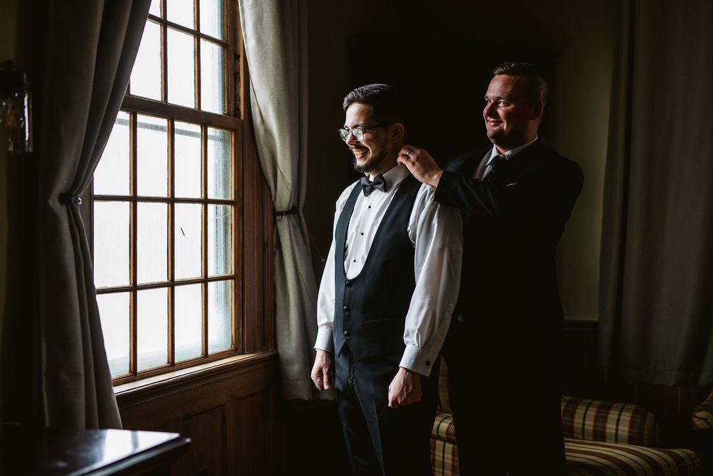 Mel and Josh, captured candidly on their wedding day