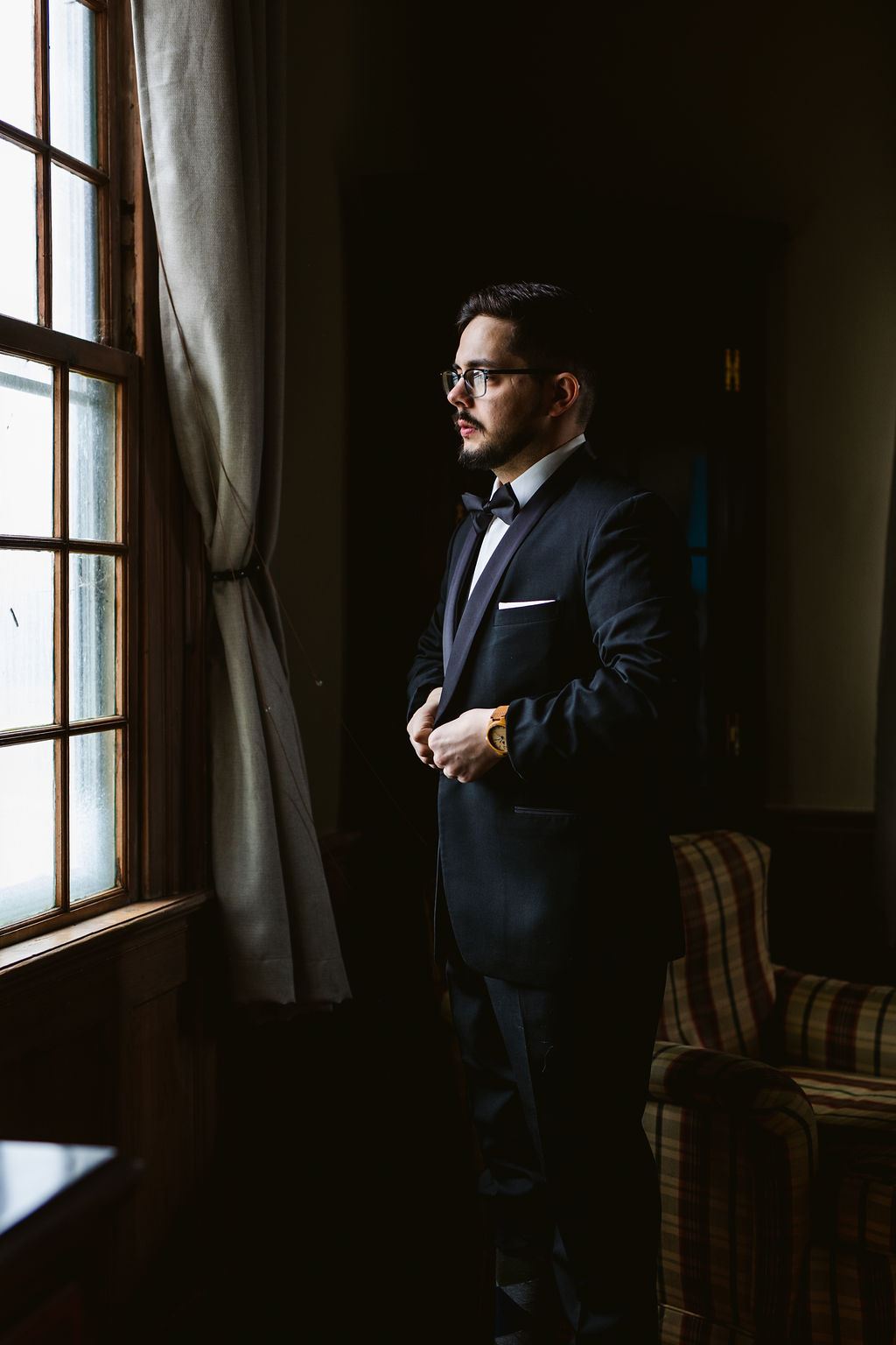 candid moment from Mel and Josh's wedding day