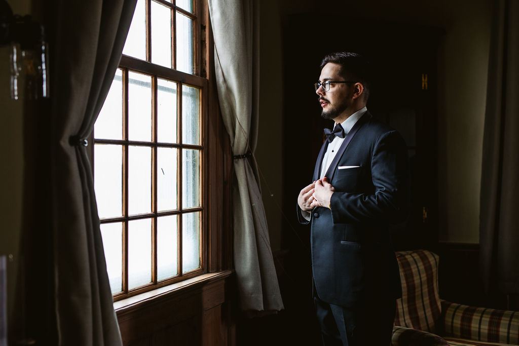 a quiet moment from Mel and Josh's wedding