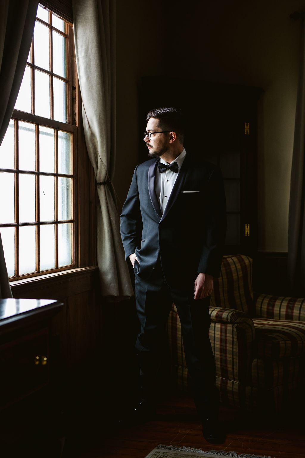 candid moment from Mel and Josh's wedding day