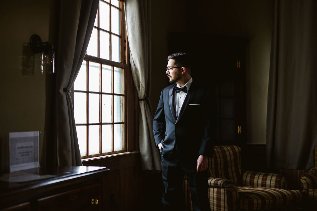 a quiet moment from Mel and Josh's wedding