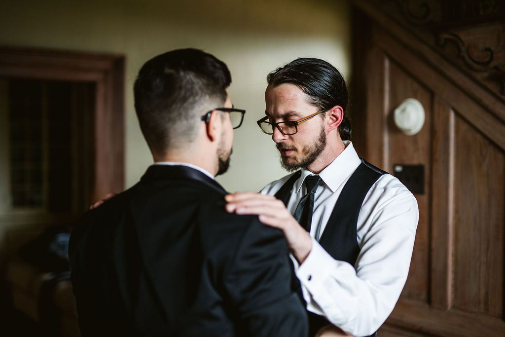 a quiet moment from Mel and Josh's wedding