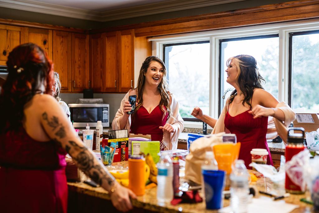 Mel and Josh, captured candidly on their wedding day