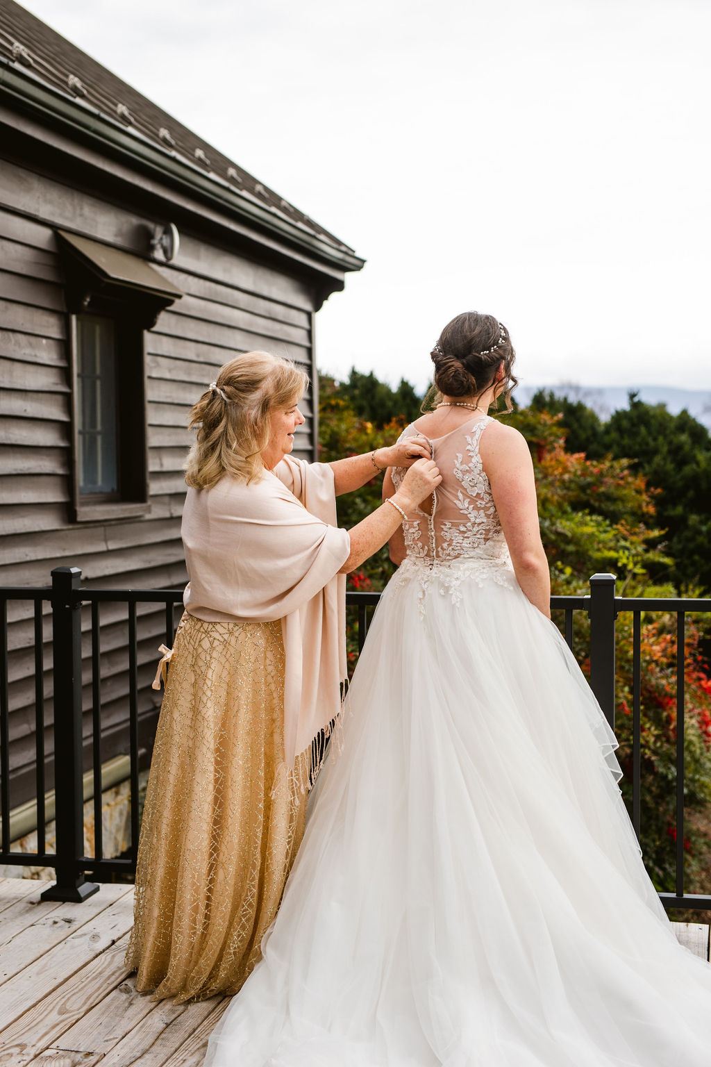 Mel and Josh during their wedding celebration