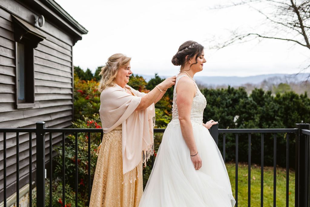 candid moment from Mel and Josh's wedding day