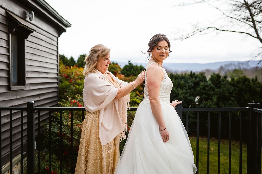 Mel and Josh during their wedding celebration