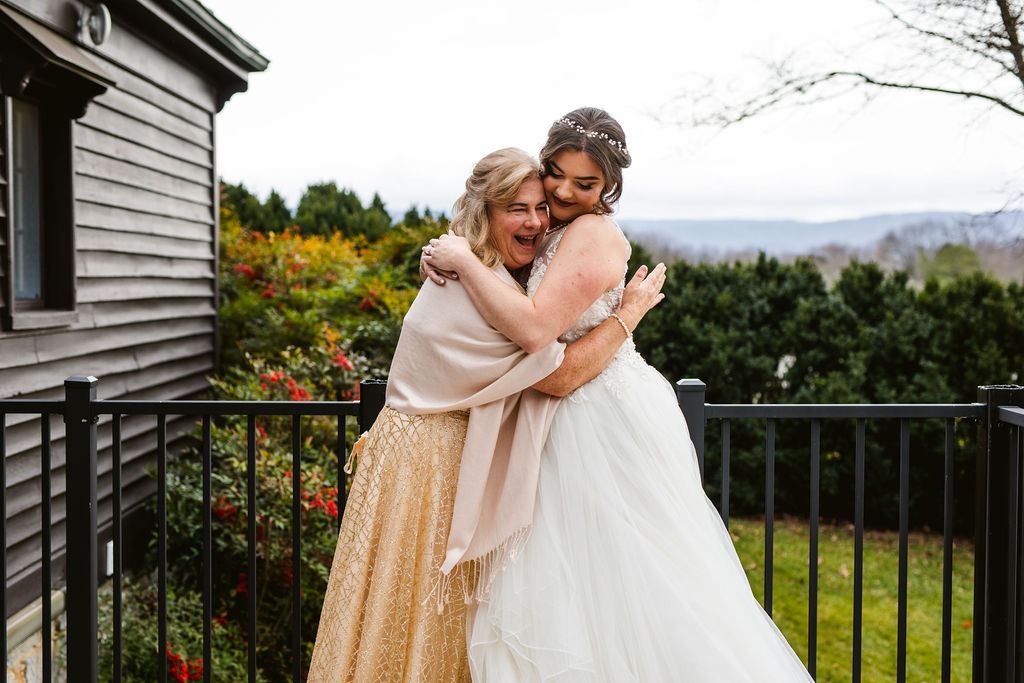 Mel and Josh during their wedding celebration