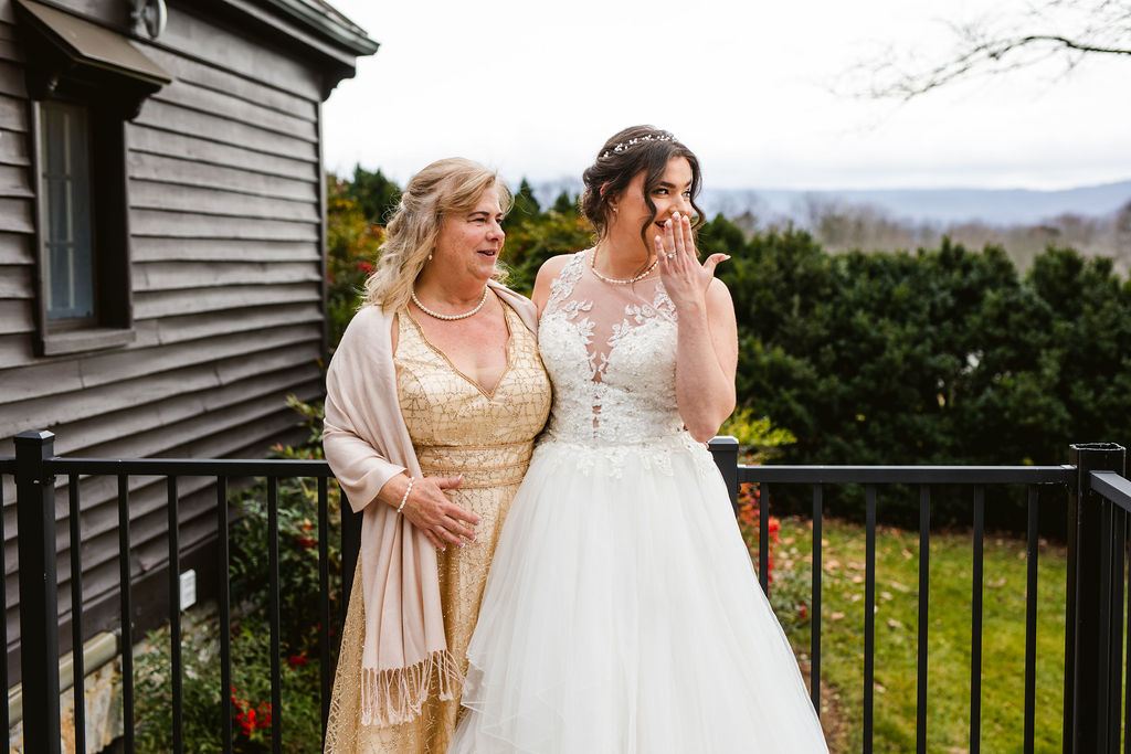 Mel and Josh during their wedding celebration