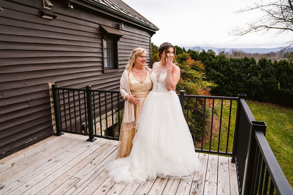 Mel and Josh during their wedding celebration