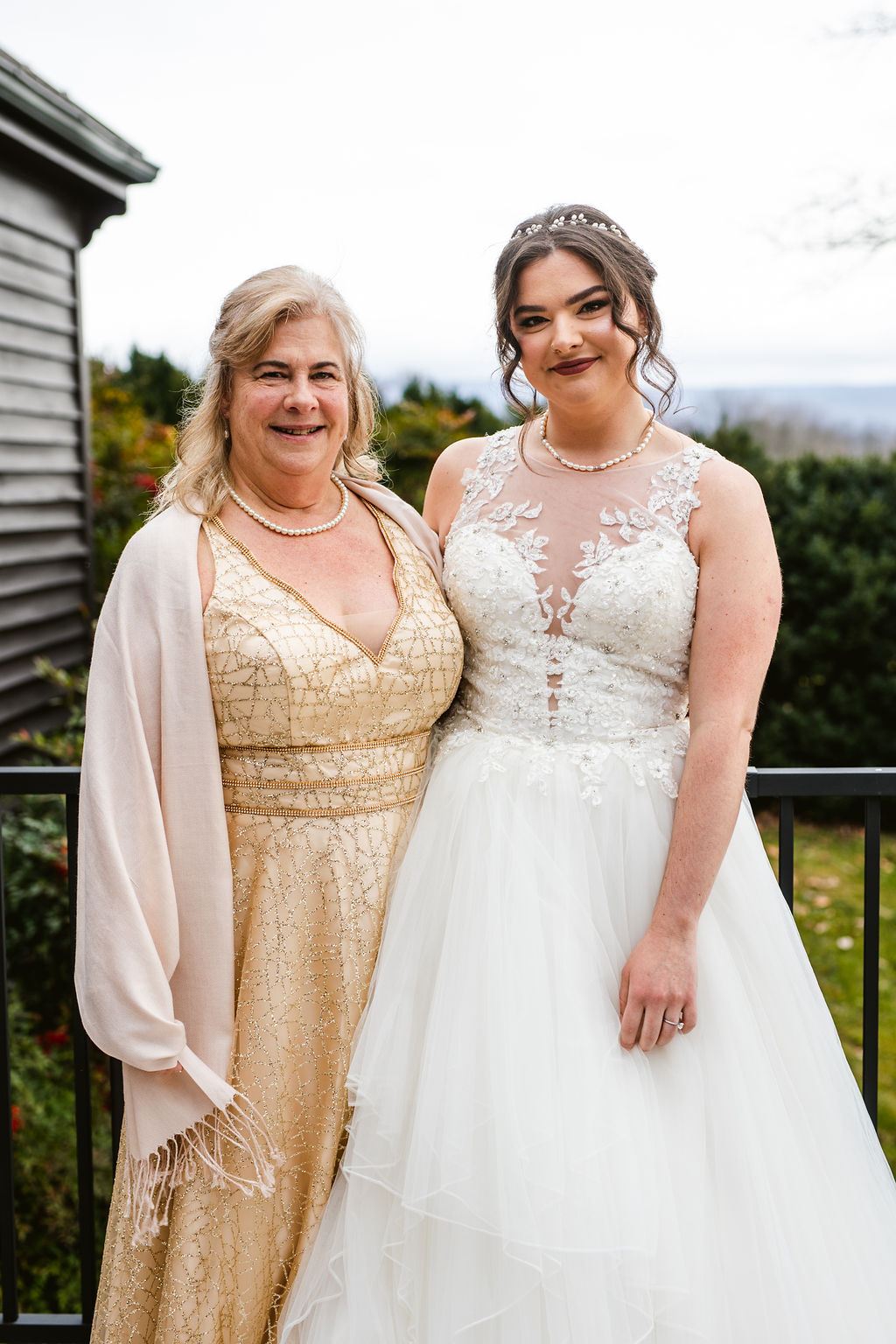 Mel and Josh during their wedding celebration