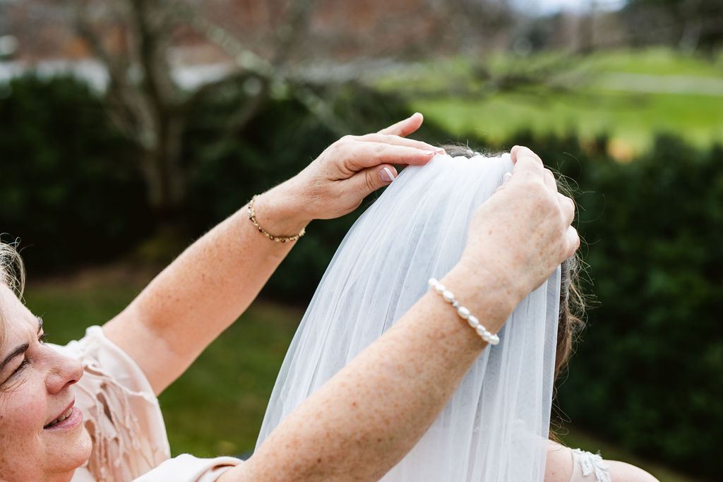 a quiet moment from Mel and Josh's wedding