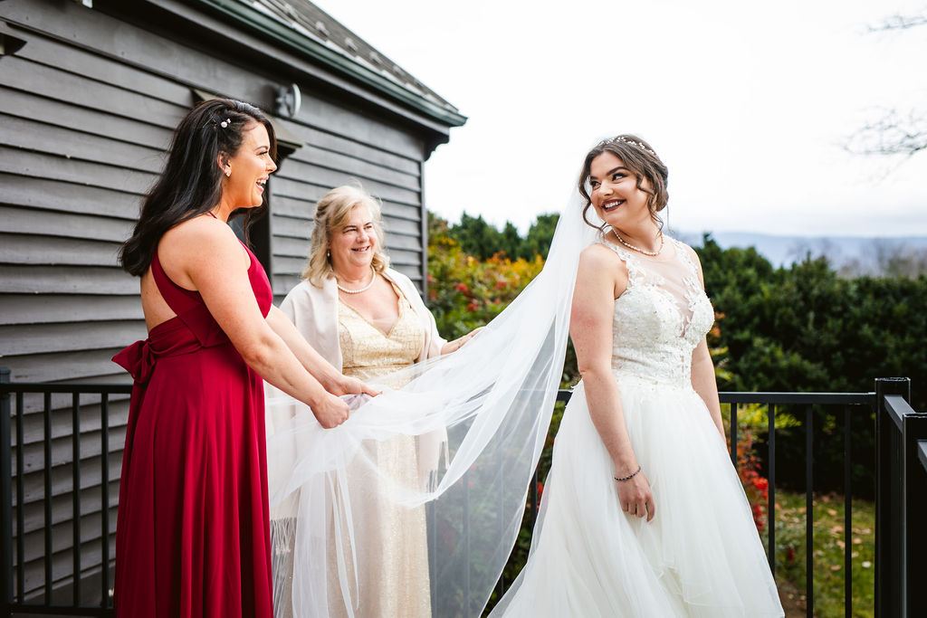 Mel and Josh, captured candidly on their wedding day