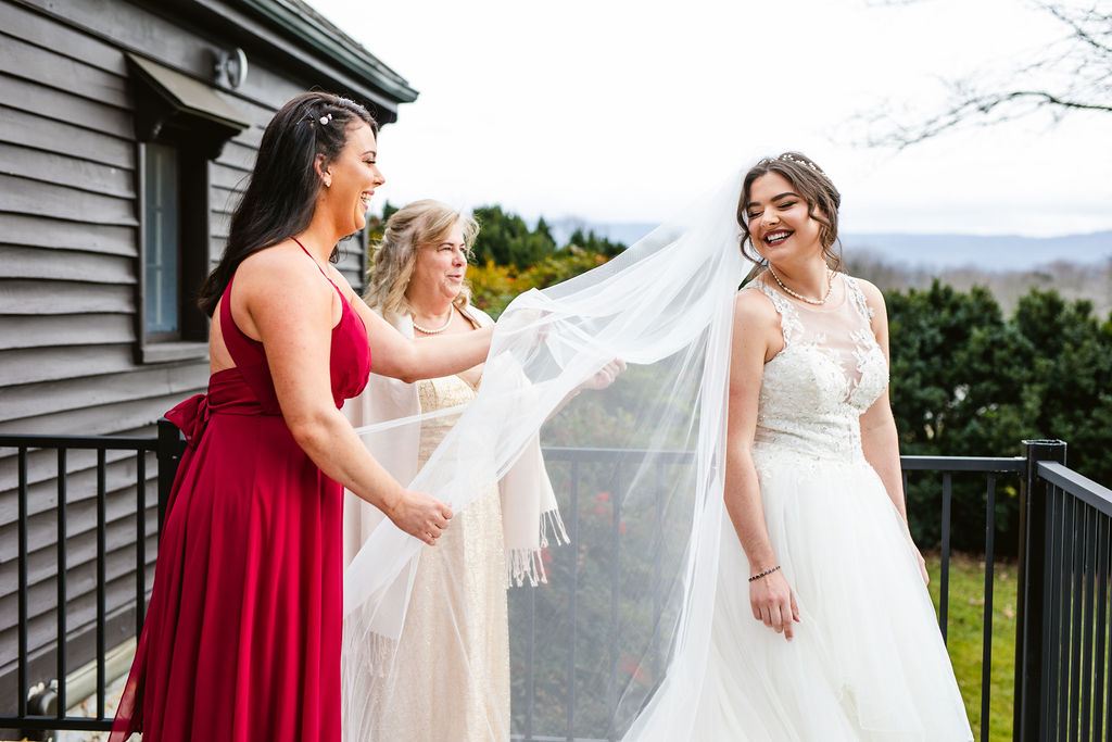 candid moment from Mel and Josh's wedding day