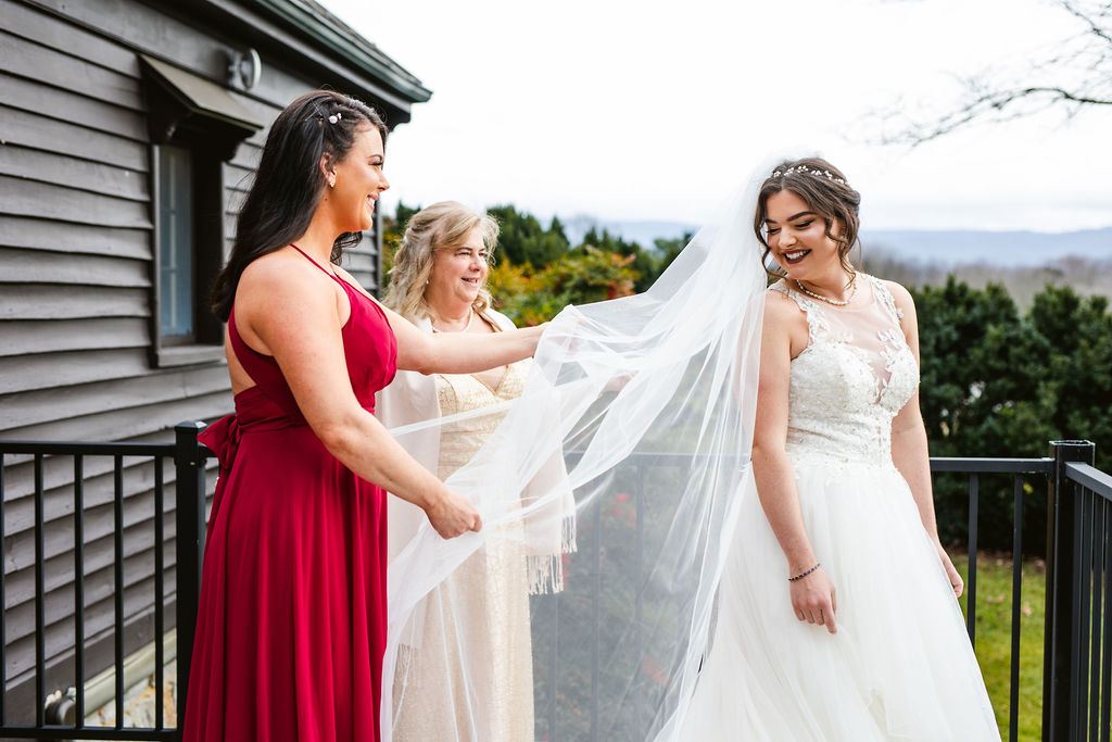 Mel and Josh during their wedding celebration