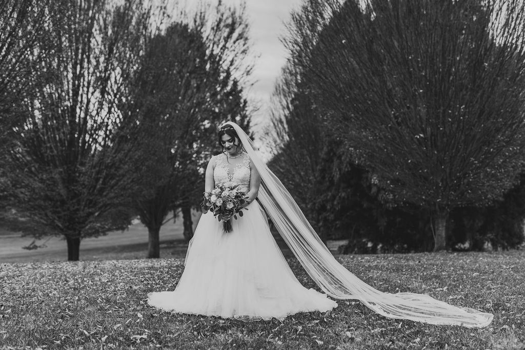 Mel and Josh during their wedding celebration