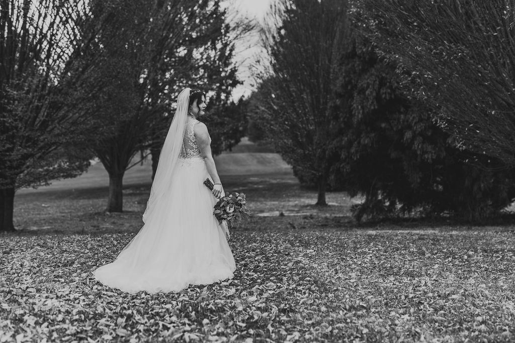 Mel and Josh during their wedding celebration