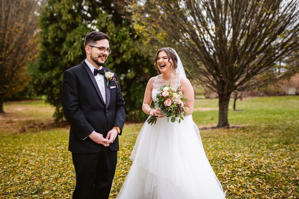 Mel and Josh together after their wedding ceremony