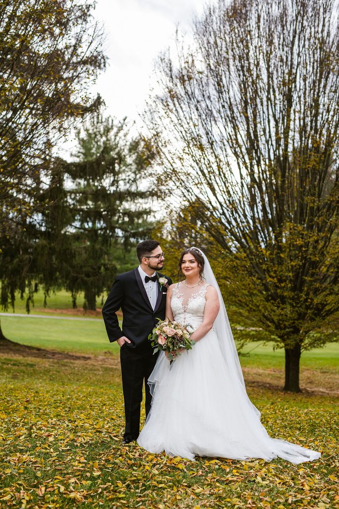 Portrait of Mel and Josh on their wedding day