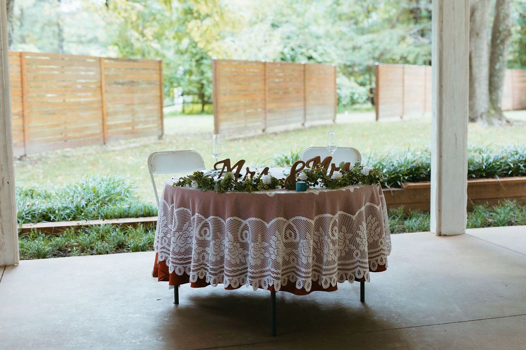 a quiet moment from Morgan and Erin's wedding
