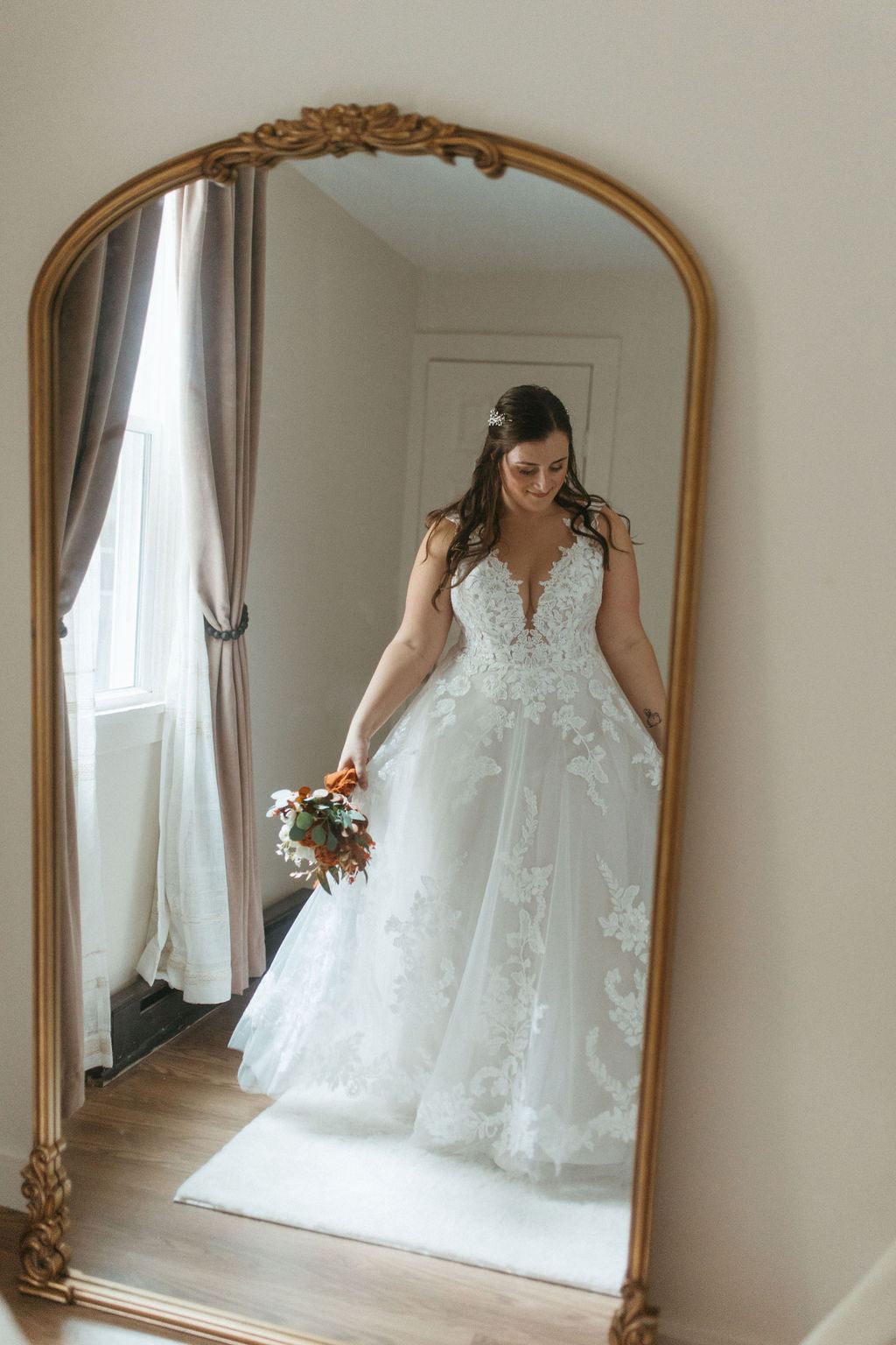 candid moment from Morgan and Erin's wedding day