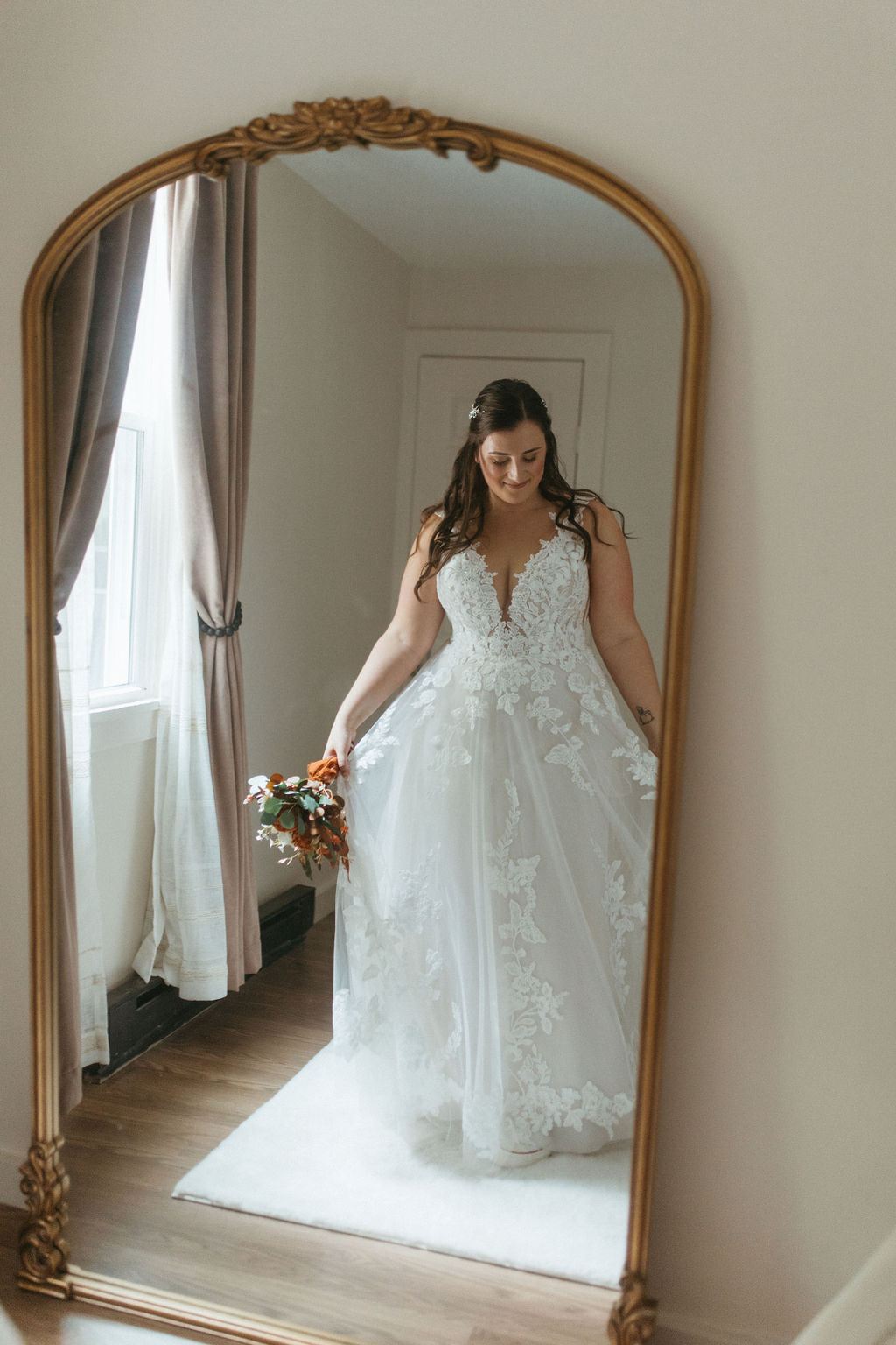 Final preparations on Morgan and Erin's wedding day