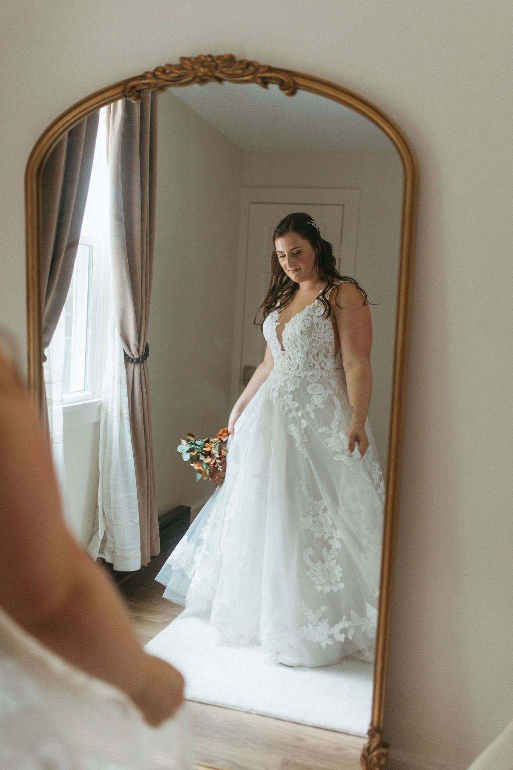 Morgan and Erin, captured candidly on their wedding day