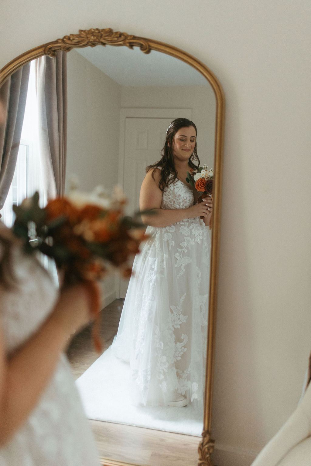 Morgan and Erin, captured candidly on their wedding day