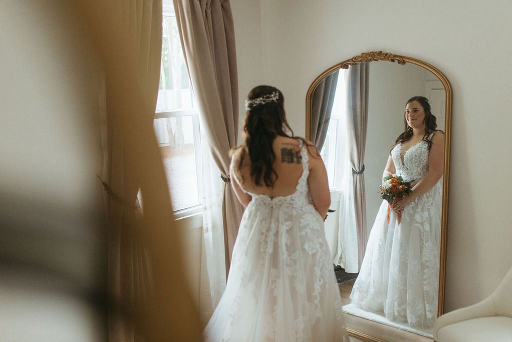 candid moment from Morgan and Erin's wedding day