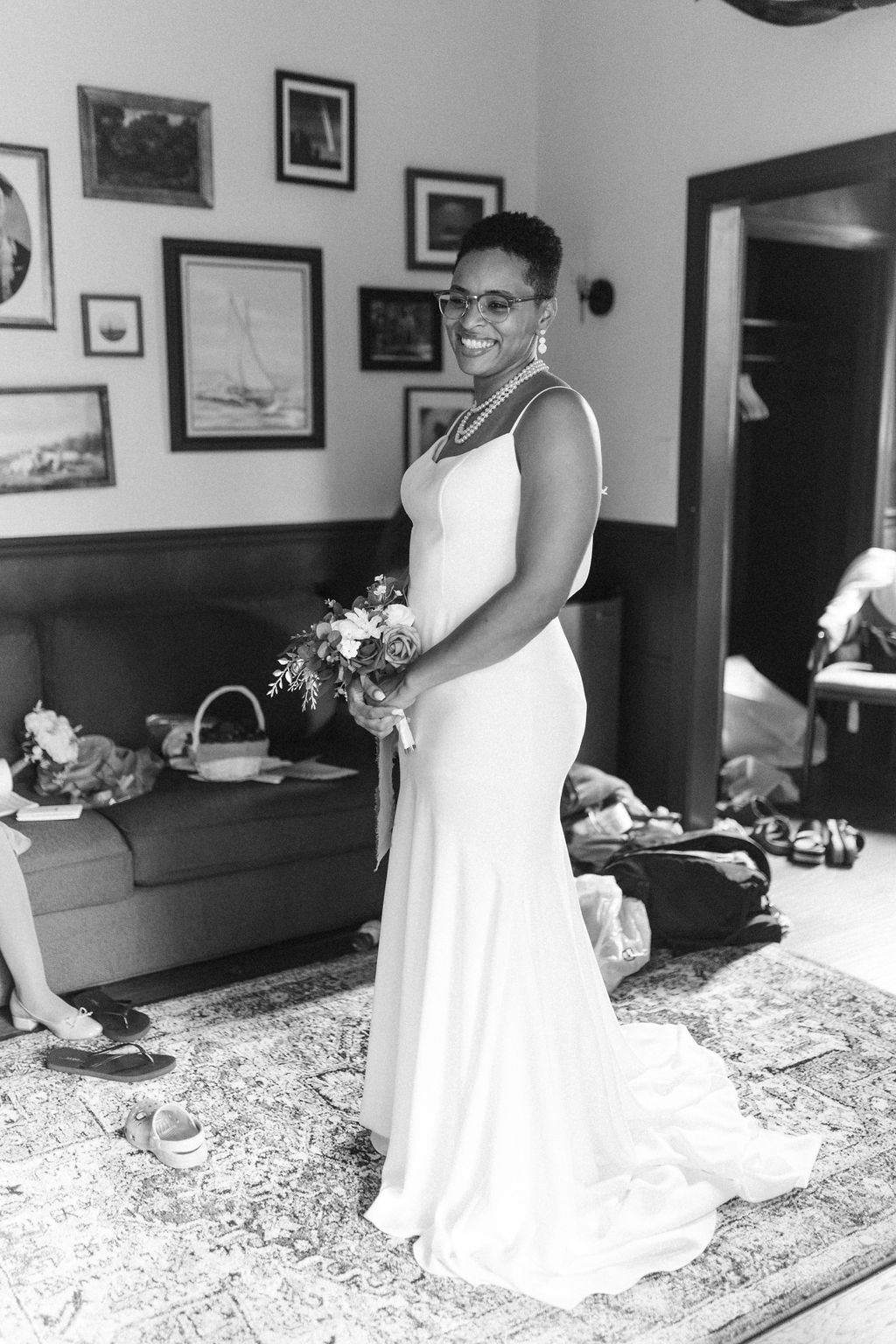 candid moment from Morgan and Erin's wedding day