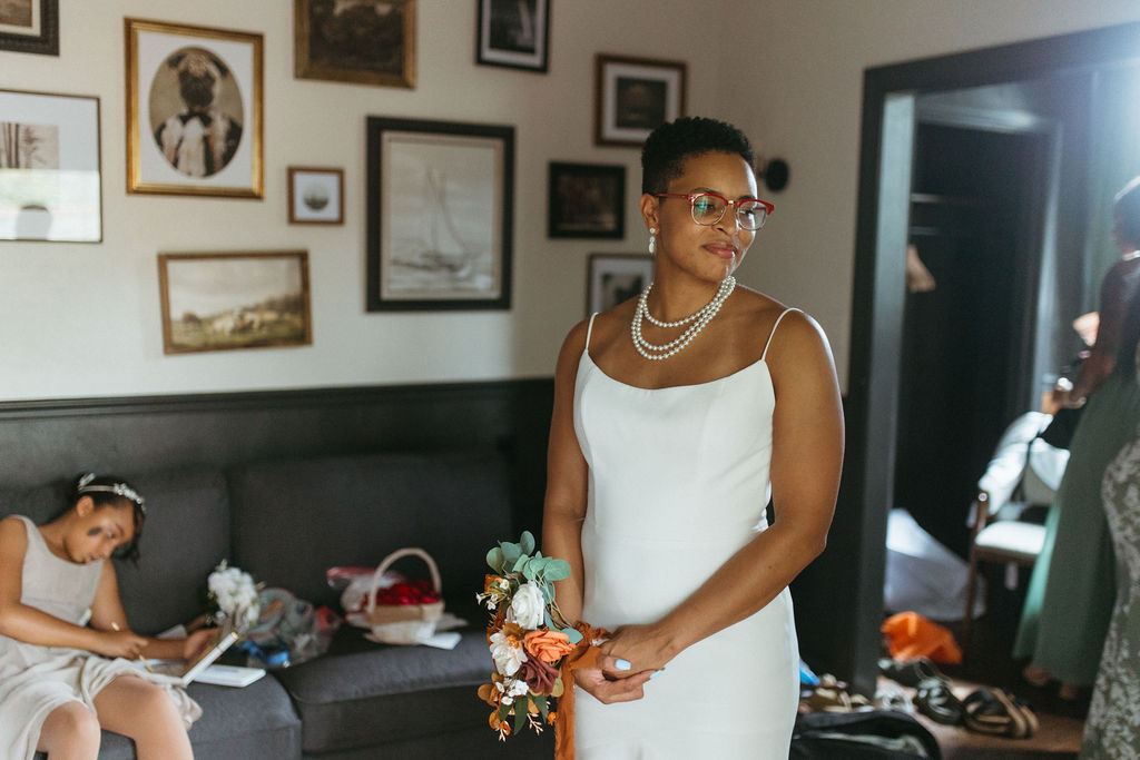 Morgan and Erin, captured candidly on their wedding day