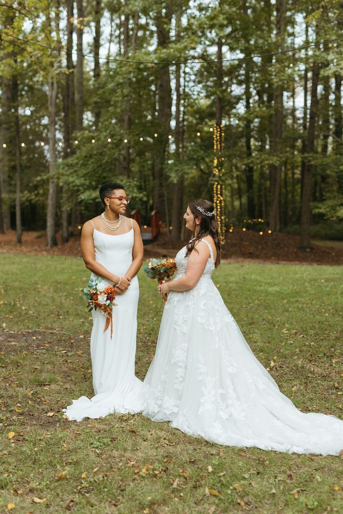 Morgan and Erin together after their wedding ceremony