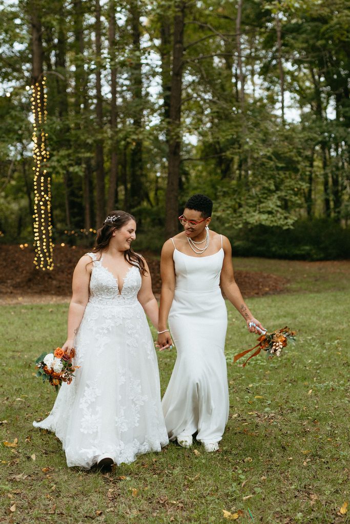 Portrait of Morgan and Erin on their wedding day
