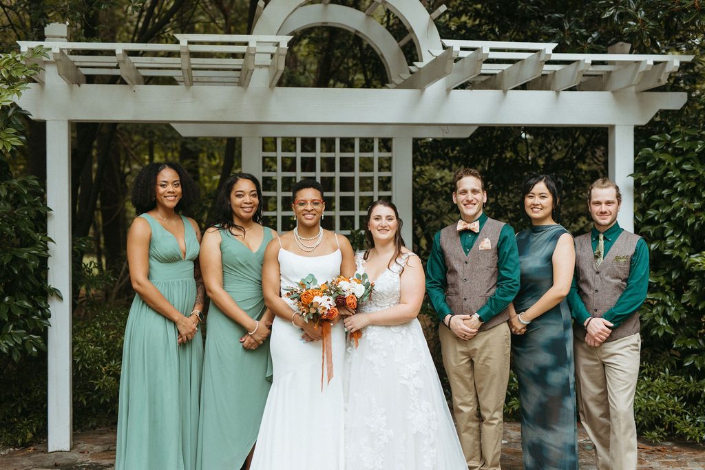 Morgan and Erin with their wedding party