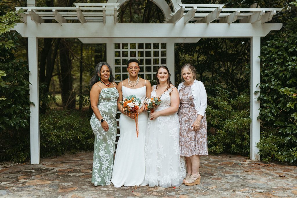 Family portrait at Morgan and Erin's wedding