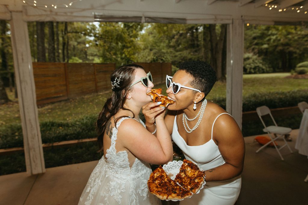 Celebrating at Morgan and Erin's wedding reception