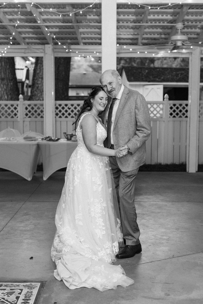 Morgan and Erin during their wedding reception